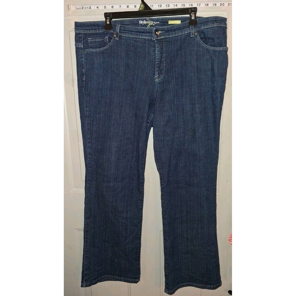 Style & Co Woman Tummy Control Bootcut Jeans Women's 18WP Dark Wash Stretch